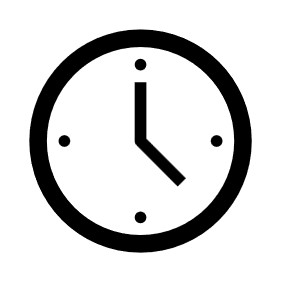 Ícono de un reloj en referencia a la duración de la carrera.